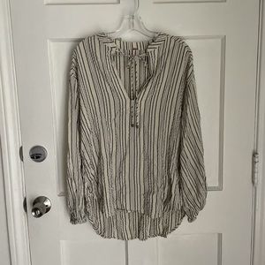 FREE PEOPLE RHYTHM OF THE NIGHT CREAM STRIPED TUNIC!